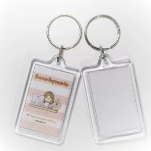 LLAVERO RECTANGULAR TRANSLUCIDO PACK X 12