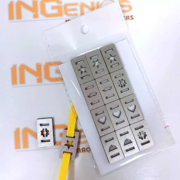 PASADOR PEQUEÑO PARA ELASTICO ACRILICO METALIZADO - Imagen 2