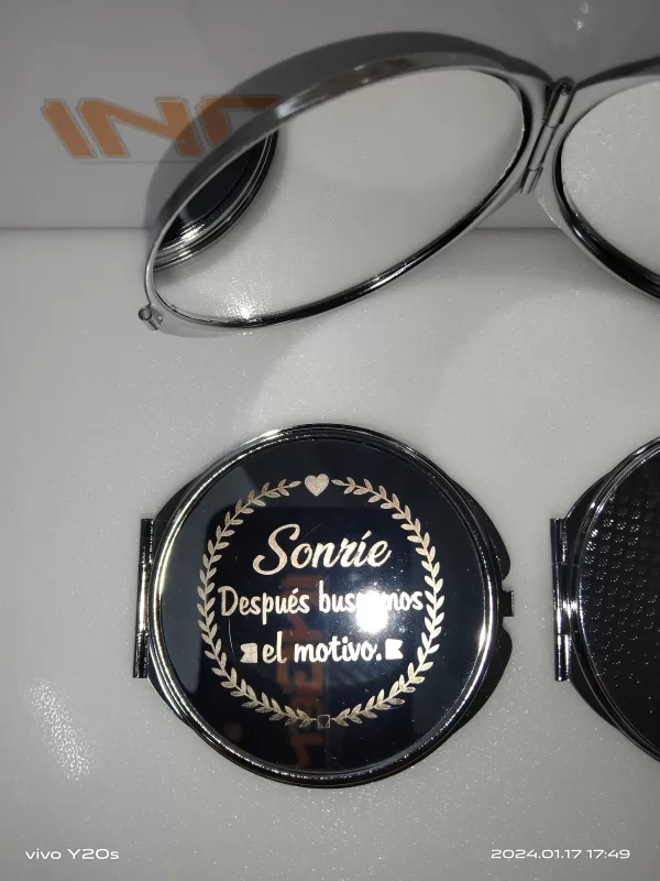 ESPEJO DOBLE EN ACERO PERSONALIZABLE - Imagen 3