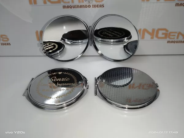 ESPEJO DOBLE EN ACERO PERSONALIZABLE - Imagen 4