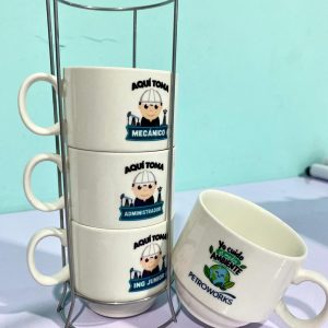 SET DE 4 MUGS APILABLES PERSONALIZADOS